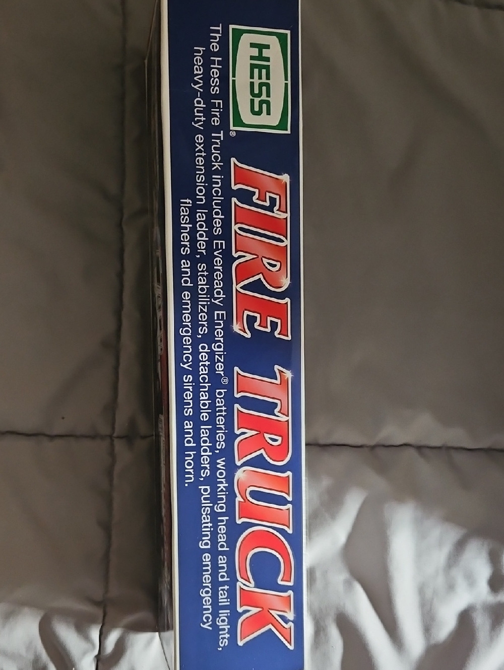 Hess 2000 Fire Truck Toy Box - Blue with Red Text